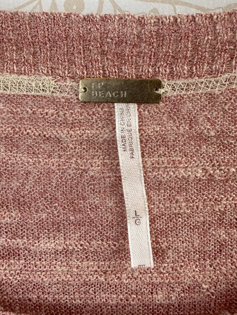 Free People Beach Lightweight Pink Linen Blend Pullover Sweater - Size - Large